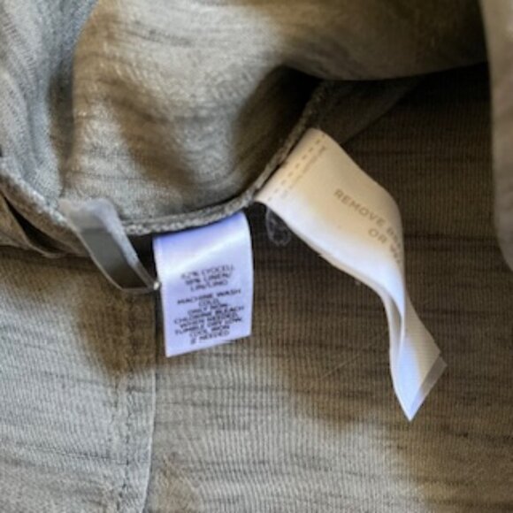 🧡3/15 NWOT LOFT Gray Linen Blend Long Sleeve Shirt Women's M - Picture 11 of 11
